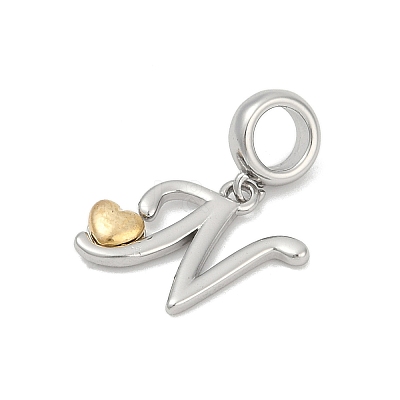 Brass European Dangle Charms KK-Z097-01N-GP-1