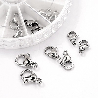 Tarnish Resistant 304 Stainless Steel Lobster Claw Clasps STAS-X0015-P-B-1