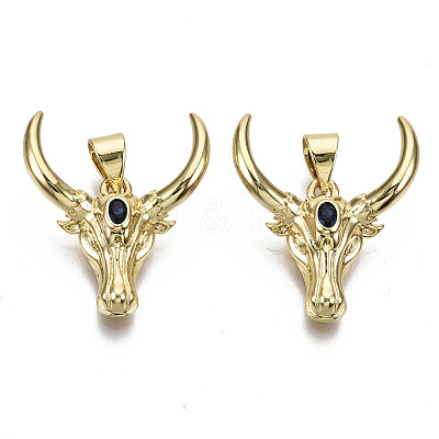 Brass Micro Pave Cubic Zirconia Pendants ZIRC-N039-100-NF-1