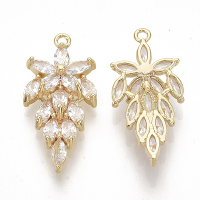 Brass Micro Pave Cubic Zirconia Pendants ZIRC-K082-019A-1