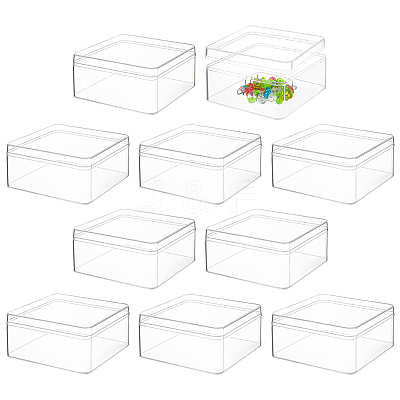 10Pcs Square Acrylic Storage Boxes CON-BC0007-82-1
