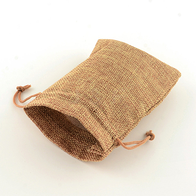 Polyester Imitation Burlap Packing Pouches Drawstring Bags LS-ABAG-R004-18x13cm-03-1