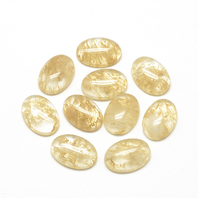 Synthetic Watermelon Stone Glass Cabochons X-G-R415-13x18-39-1