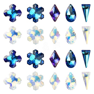 11Pcs K9 Glass Rhinestone Pendants GLAA-TZ0001-02-1