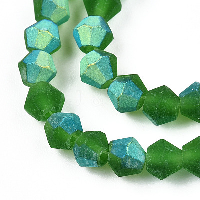 Imitate Austrian Crystal Bicone Frosted Glass Beads Strands EGLA-A039-T4mm-MB25-1