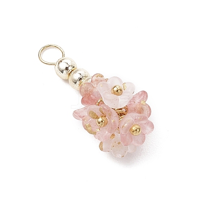 12Pcs Flower Transparent Acrylic Pendants PALLOY-JF03895-1