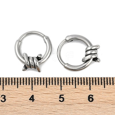Knot 316 Surgical Stainless Steel Hoop Earrings EJEW-G416-30AS-1