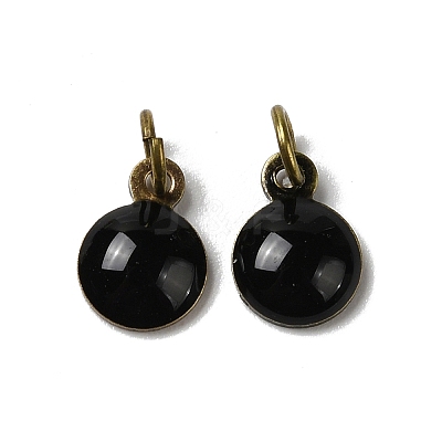 Brass Ename Charms KK-H487-22AB-05-1