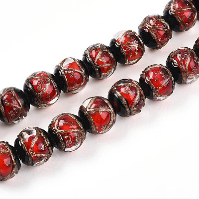 Handmade Gold Sand Lampwork Beads LAMP-N026-01C-1