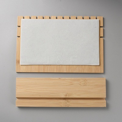 Rectangle Wood Necklace Organizer Display Stands with Velvet Mat AJEW-WH0166-37-1