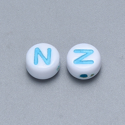 Craft Acrylic Horizontal Hole Letter Beads SACR-S201-11N-1