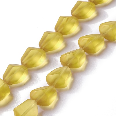 Transparent Frosted Glass Beads Strands FGLA-S001-02D-1
