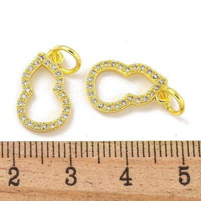 Brass Micro Pave Cubic Zirconia Pendants KK-L075-015G-1