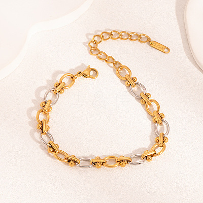 304 Stainless Steel Cable Chain Bracelets for Women BJEW-Z134-01G-1