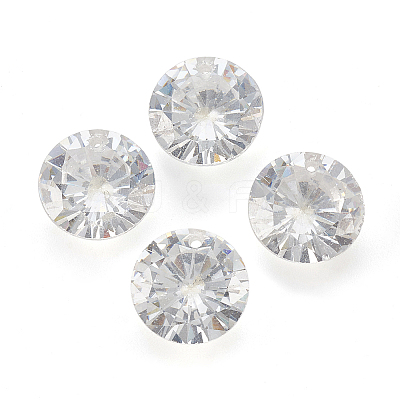 Cubic Zirconia Pointed Back Pendants X-ZIRC-N037-6mm-01-1