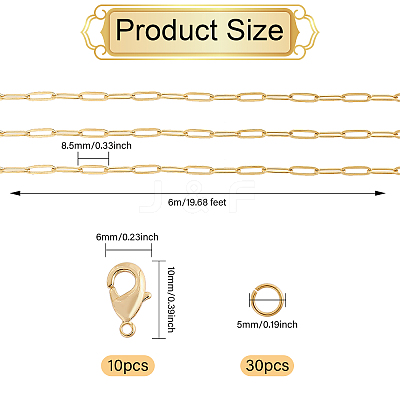 5M 304 Stainless 304 Steel Paperclip Chains FIND-GL0001-82-1