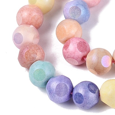 Ombre Effect Dyed Electroplate Opaque Glass Beads Strands EGLA-Q130-01A-1