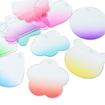 Transparent Gradual Change Acrylic Pendants OACR-CJC0010-01-1