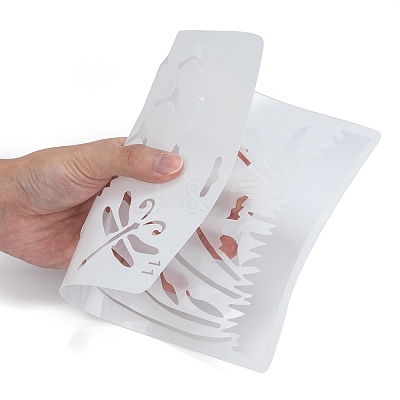 Plastic Reusable Drawing Painting Stencils Templates DIY-F018-B11-1