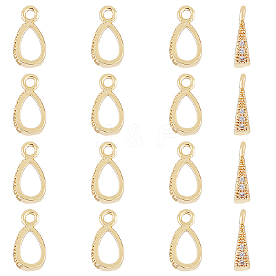 Brass Pave Clear Cubic Zirconia Pendants KK-HY0002-79-1