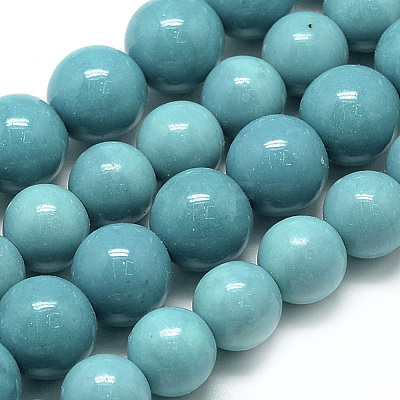 Synthetic Ocean White Jade Beads Strands G-S254-8mm-B02-1