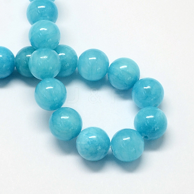 Natural Dyed Yellow Jade Gemstone Bead Strands G-R271-10mm-Y05-1