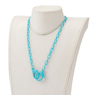 Personalized ABS Plastic Cable Chain Necklaces NJEW-JN03310-08-1
