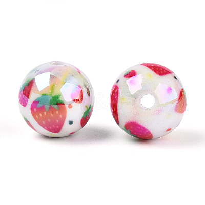 Printed Opaque Acrylic Beads MACR-T048-04D-1