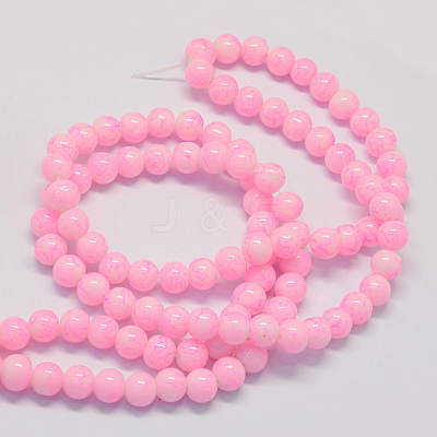 Baking Paint Glass Round Bead Strands DGLA-Q019-8mm-43-1