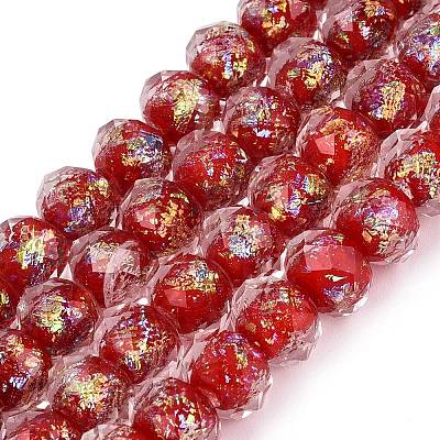 Handmade Foil Glass Beads FOIL-Q001-02E-1