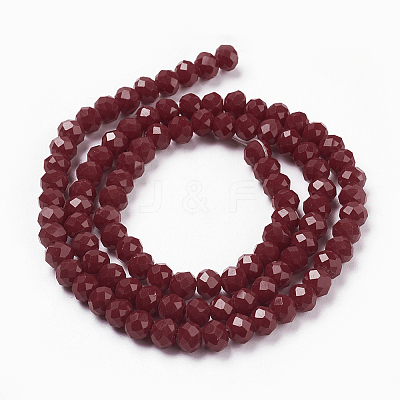 Faceted Solid Color Glass Rondelle Beads Strands LS-GLAA-Q044-6mm-25-1