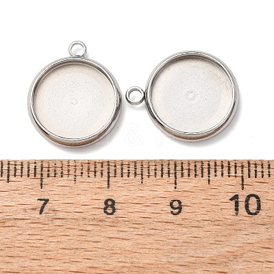 Tarnish Resistant 304 Stainless Steel Pendant Cabochon Settings STAS-K202-03E-P-1