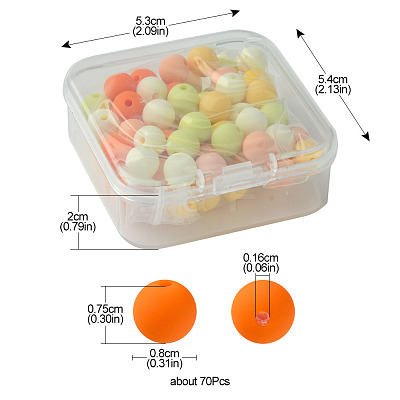 70Pcs Rubberized Style Acrylic Beads MACR-FS0001-71D-1