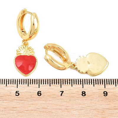 Valentine's Day Brass Hoop Earrings EJEW-Z164-11G-02-1