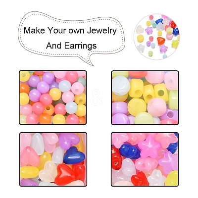4 Style Transparent Acrylic Beads MACR-YW0001-62-1