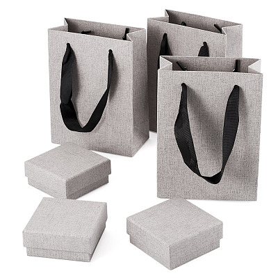 3Pcs Square Paper Jewelry Display Cases CON-TA0001-39E-02-1