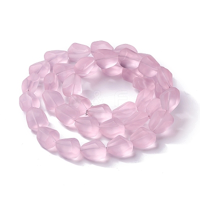 Transparent Frosted Glass Beads Strands X-FGLA-S001-02G-1