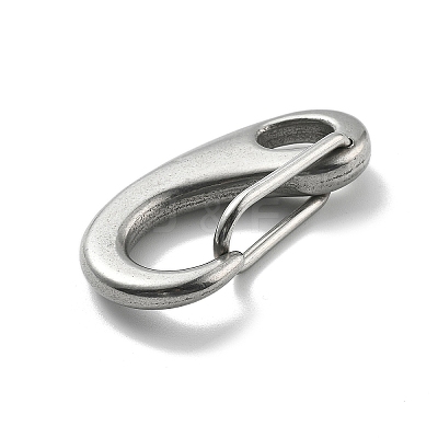 304 Stainless Steel Push Gate Snap Keychain Clasp Findings STAS-B082-04A-P-1