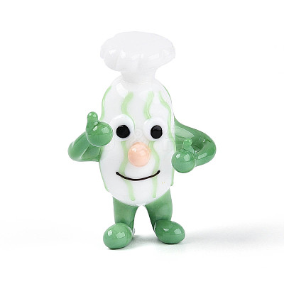 Handmade Lampwork Cartoon Chef Display Decorations LAMP-T025-12E-1