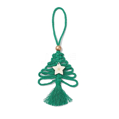 Cotton Christmas Trees Pendant Decoration HJEW-JM03830-02-1