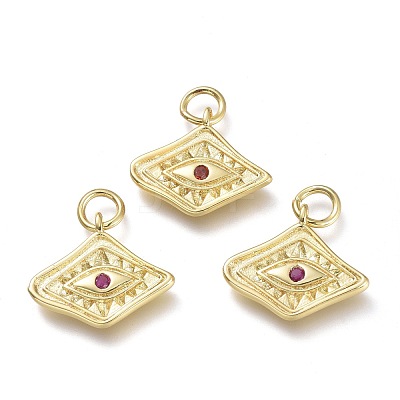Brass Micro Pave Cubic Zirconia Pendants KK-P188-C-1