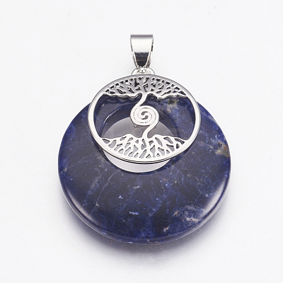 Natural & Synthetic Gemstone Pendants KK-F751-B-1