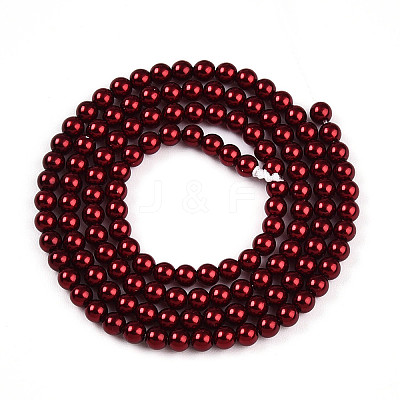 Baking Paint Pearlized Glass Pearl Bead Strands HY-N002-3mm-A13-1