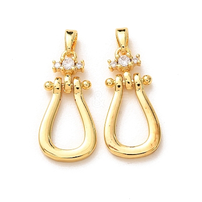 Brass Micro Pave Clear Cubic Zirconia Pendants KK-A304-28C-G-1