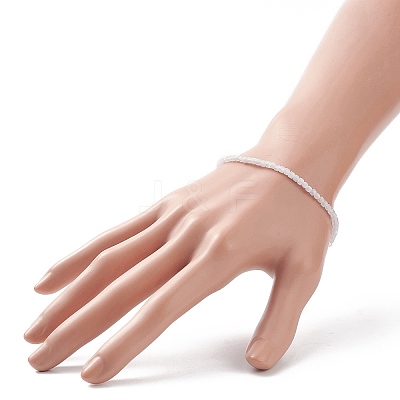 Natural Gemstone Cube Beaded Stretch Bracelet for Women BJEW-JB08975-1