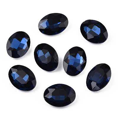 Pointed Back Glass Rhinestone Cabochons RGLA-T080-13x18mm-13-1