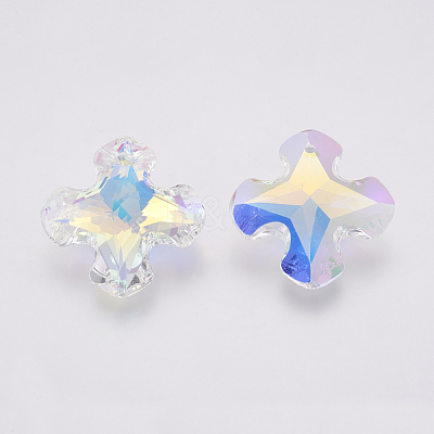 K9 Glass Rhinestone Pendants X-GLAA-K034-B03-1