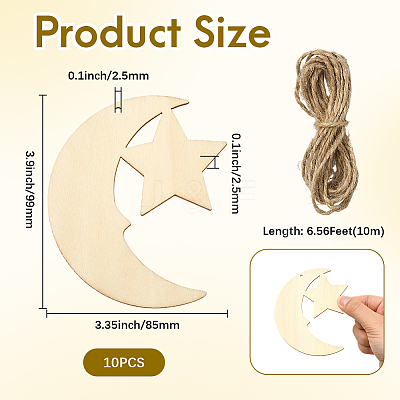 Unfinished Blank MDF Pendants Set for Painting Arts WOOD-WH20008-13J-1