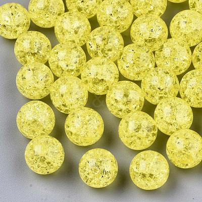 Transparent Crackle Acrylic Round Beads Strands CCG-R002-12mm-09-1