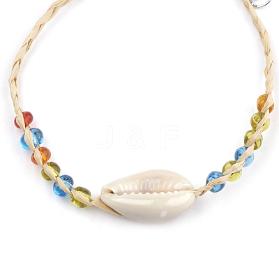 Handmade Braided Raffia Bracelets X-AJEW-S072-25-1